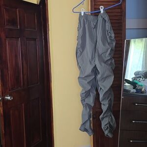 High Waist Solid Ruched Casual Long Jogger Pants